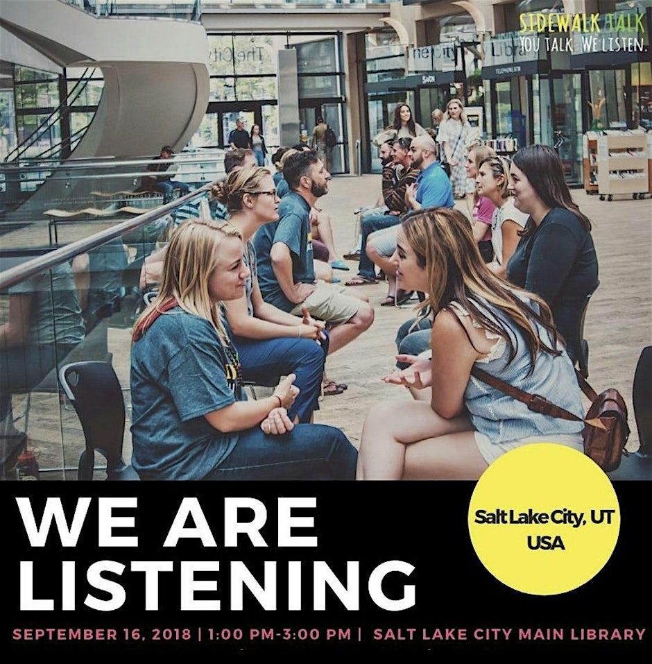 Free Listening event offered by Sidealk Talk volunteers - October