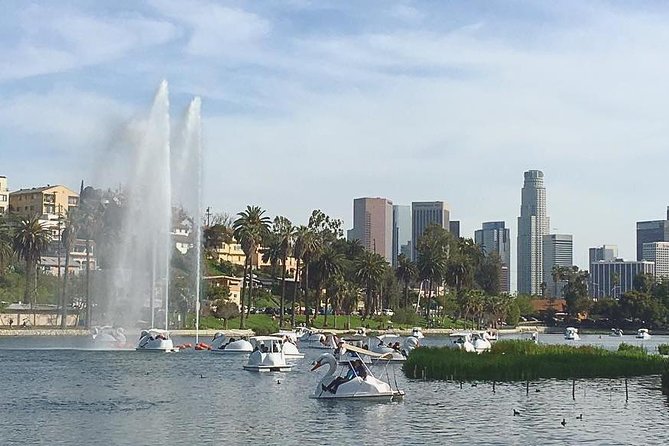 Capture Scenic Views on Echo Park Lake Boat Ride