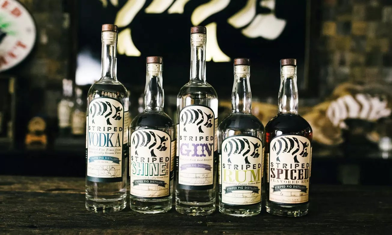 Striped Pig Distillery – $25 or $50 Drink Credit (Up to 28% Off)
