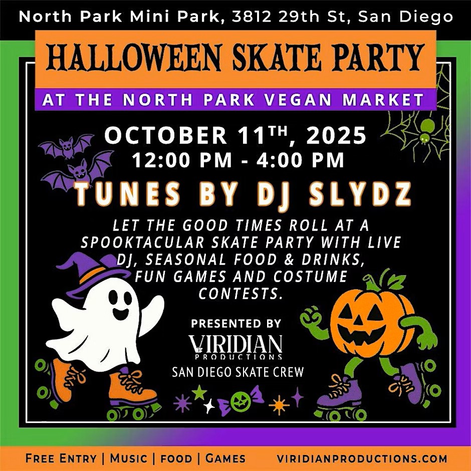 Halloween Skate Party at the North Park Vegan Market