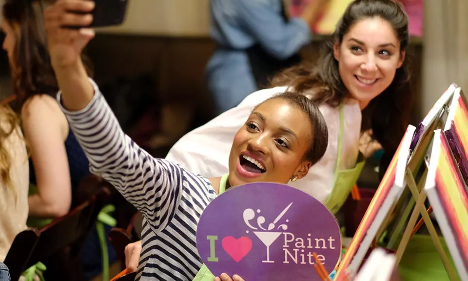 Paint Nite Fun: 1, 2, or 4 Vouchers for In-Person or Virtual Classes with Live Artists!