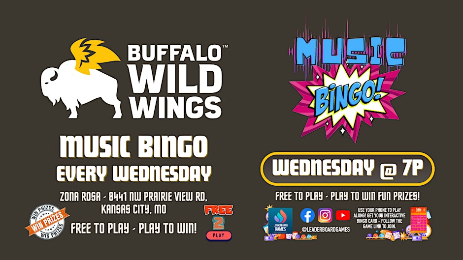 Music BINGO | Buffalo Wild Wings - Zona Rosa - Kansas City MO - January