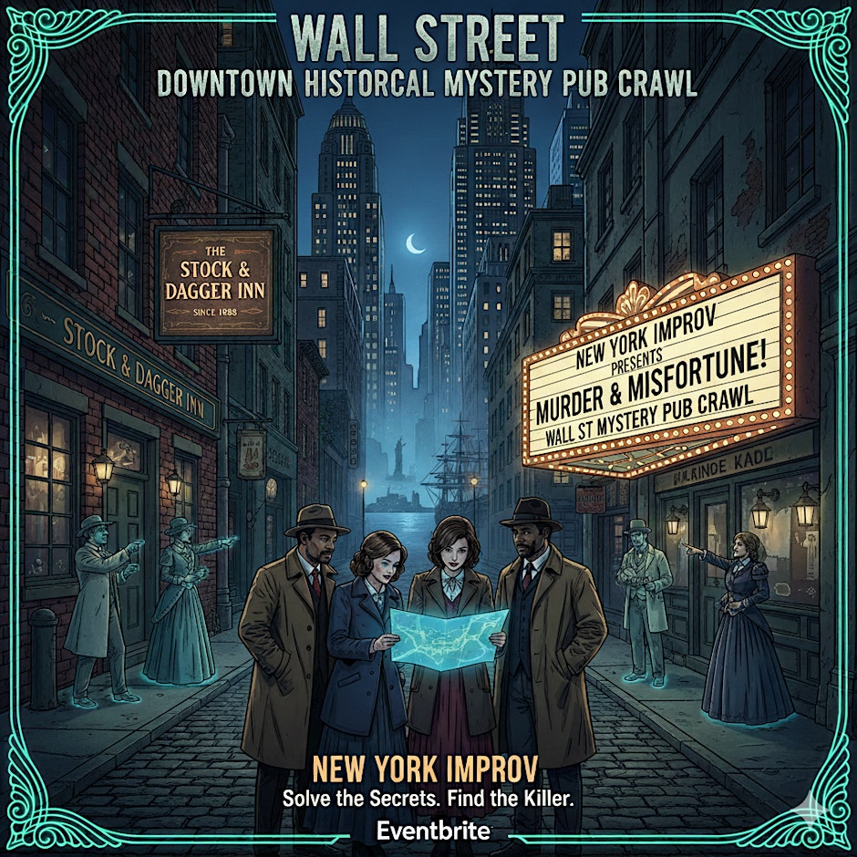 Wall Street, Downtown Historical Murder Mystery Pub Crawl, New York Improv