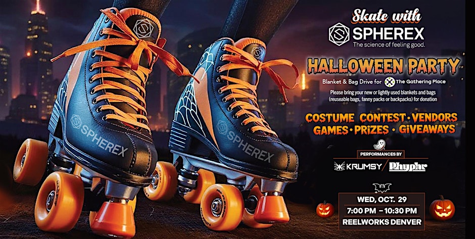 Skate with SPHEREX- Halloween Party // Bag & Blanket Drive
