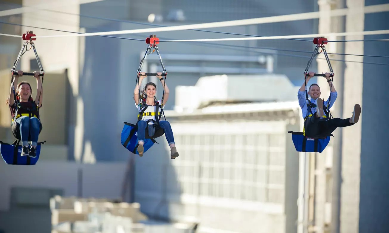 Fly Like a Hero – Seated or Superhero Zipline at the LINQ, Now Up to 50% Off!