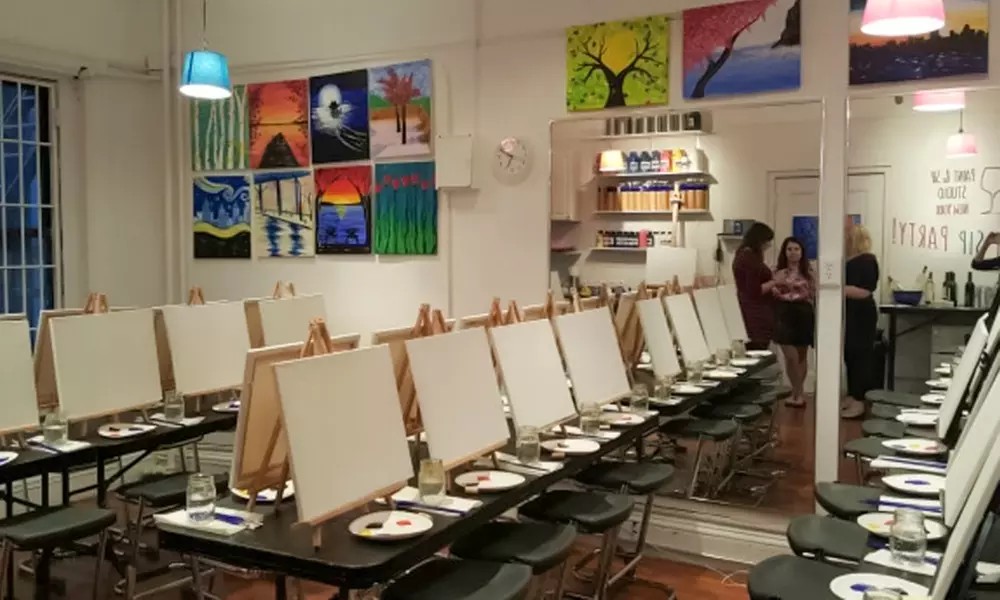 Up to 60% Off Painting Fun with Two Free Drinks for Groups of Two to Six at Evergreen Easel