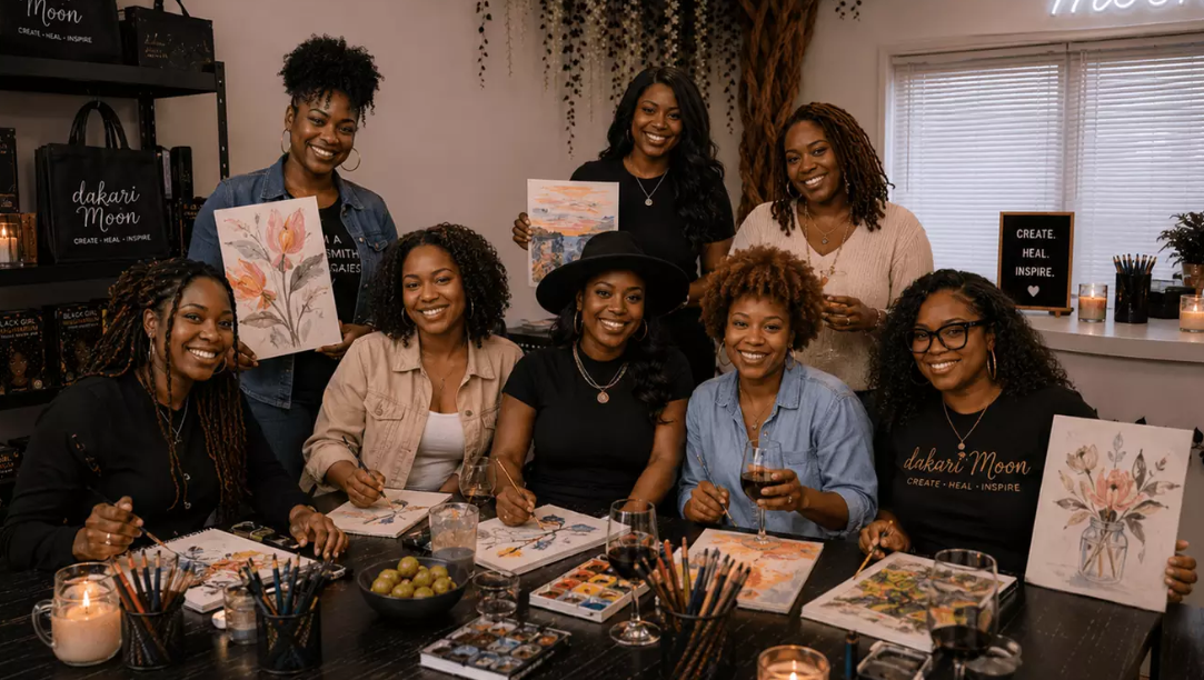 Wine & Paint Experience at Dakari Moon Creative Studios – Up to 25% Off