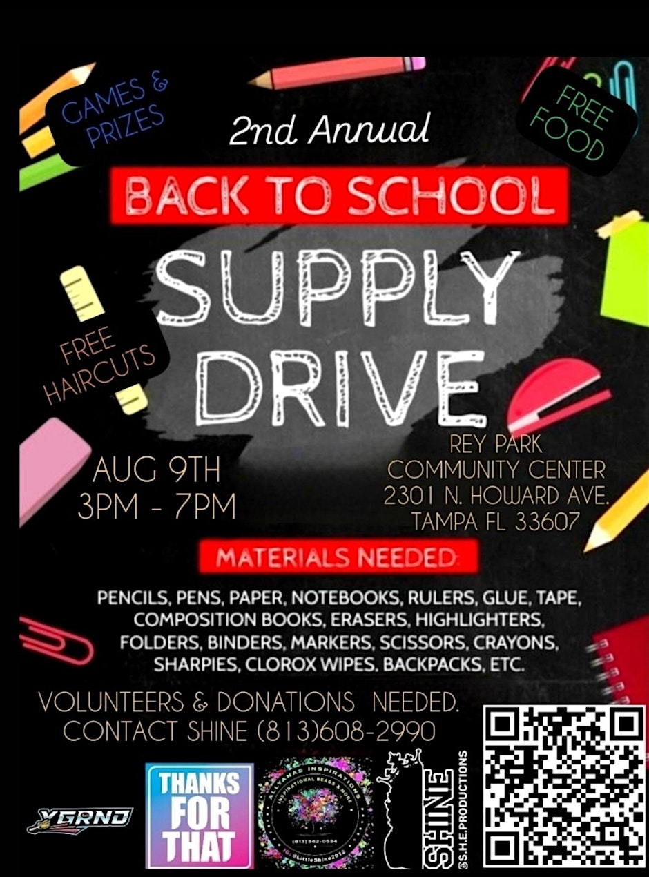 2ND ANNUAL BACK 2 SCHOOL SUPPLY DRIVE