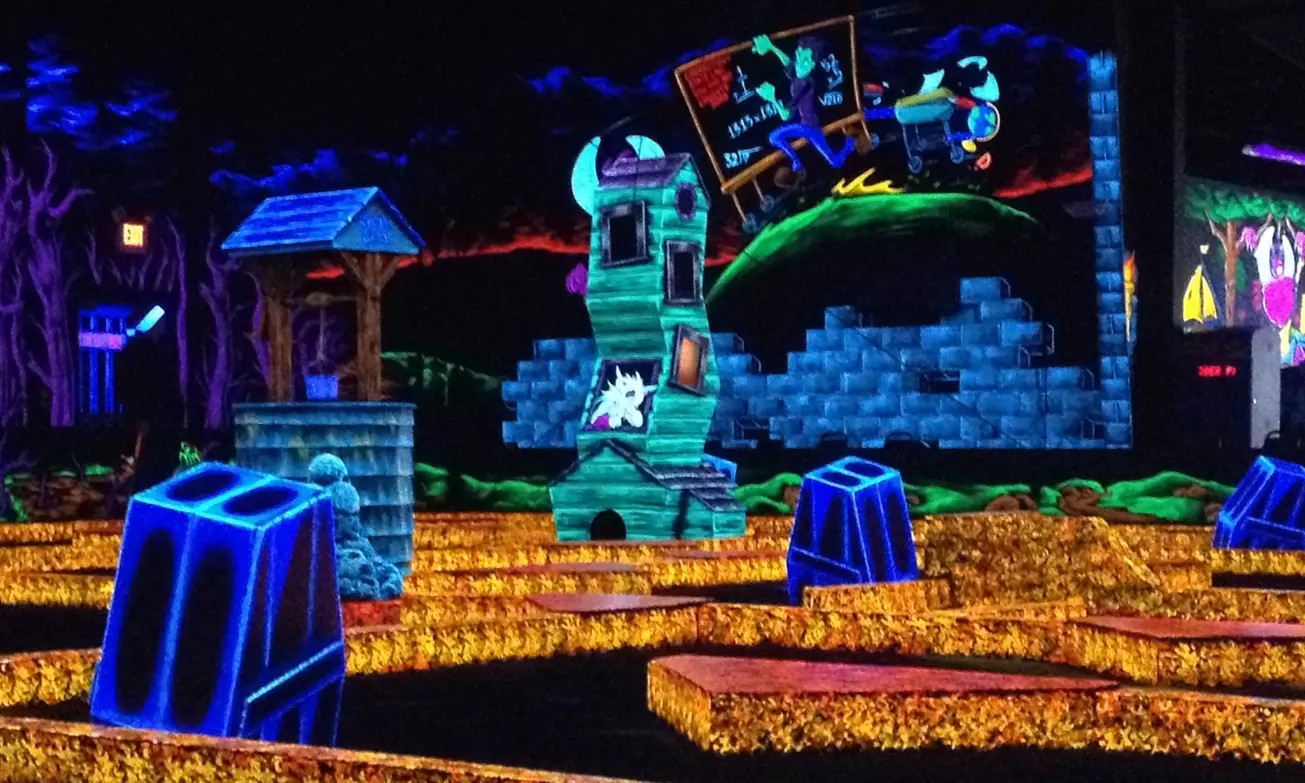 Glow-in-the-Dark Mini Golf + Games – Monster Mini Golf Deal for 4!
