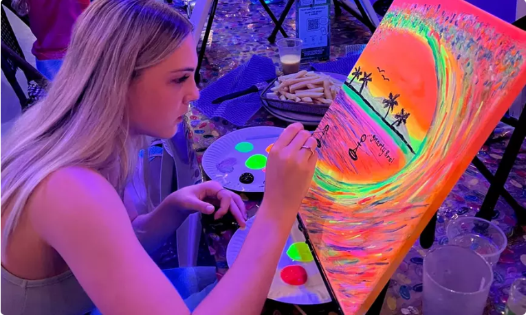 Up to 48% Off UV Glow Paint & Sip at Wesley Taylor Art Studios