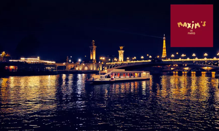 Maxim’s on the Seine: Live Music Dinner Cruise at 6 PM or 8 PM